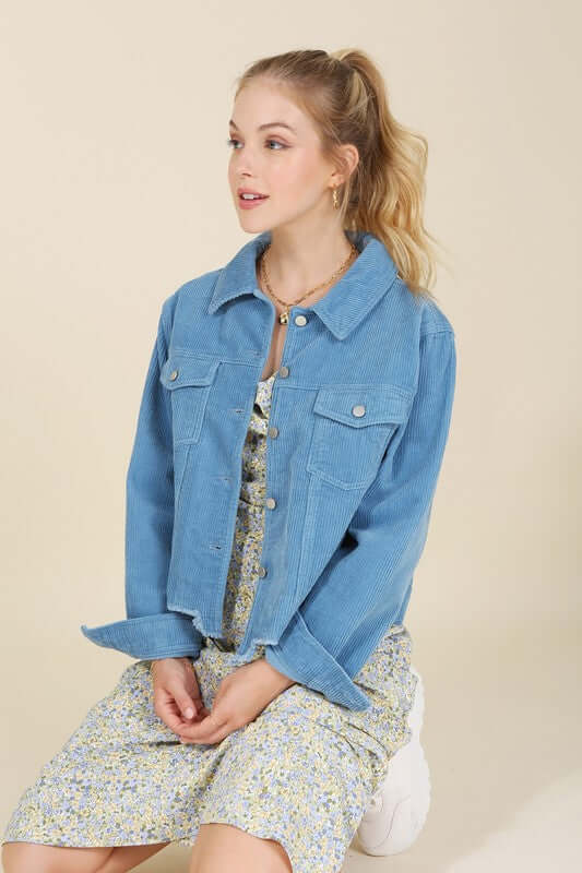 Women's Frayed Corduroy Jacket, Lilou, $ 49.00