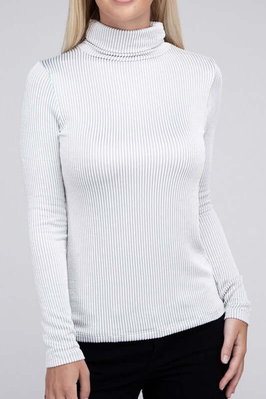 Ribbed Turtle Neck Long Sleeve Top, ZENANA, $ 25.00