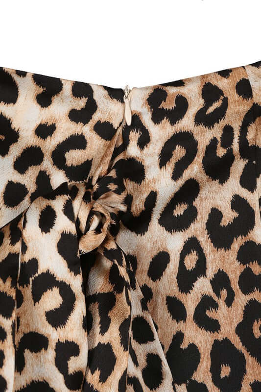 Brown Satin Leopard Tie Skirt, Lilou, A Moment Of Now