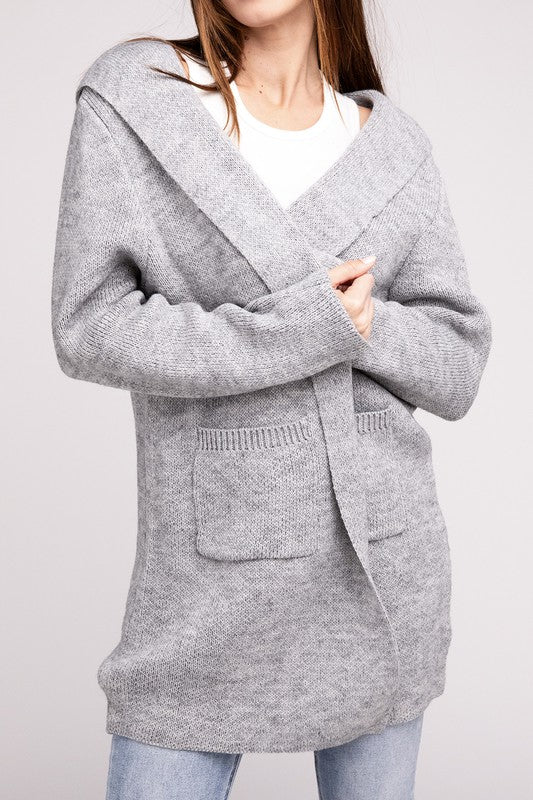Shop Women's Hooded Open Front Sweater Cardigan | Shop Boutique Clothing, Cardigans, USA Boutique