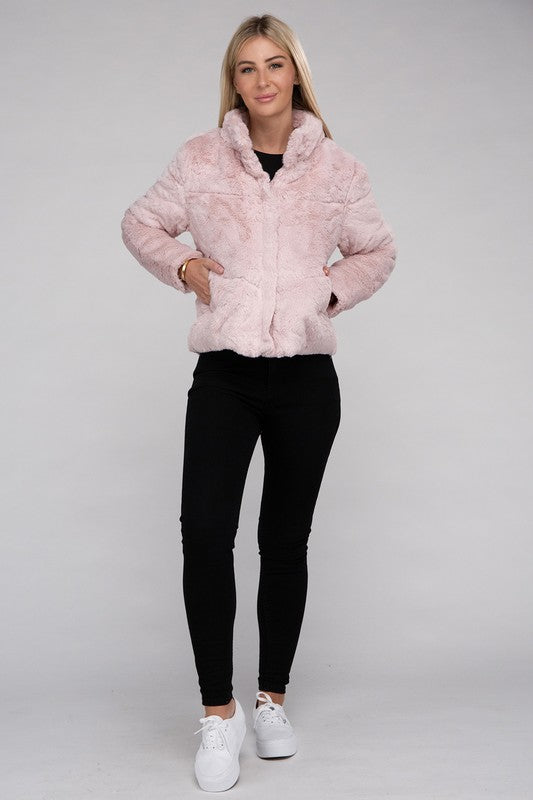 Shop Women's Fluffy Zip-Up Sweater Jacket | Shop Boutique Clothing, Jackets, USA Boutique