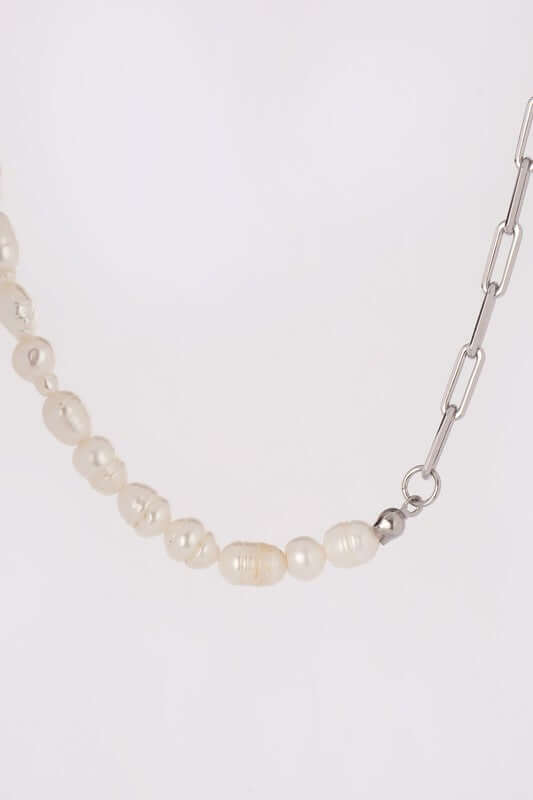 Shop Natural Pearl Silver Chain Bracelet & Necklace Set | Boutique Jewelry, jewelry Sets, USA Boutique