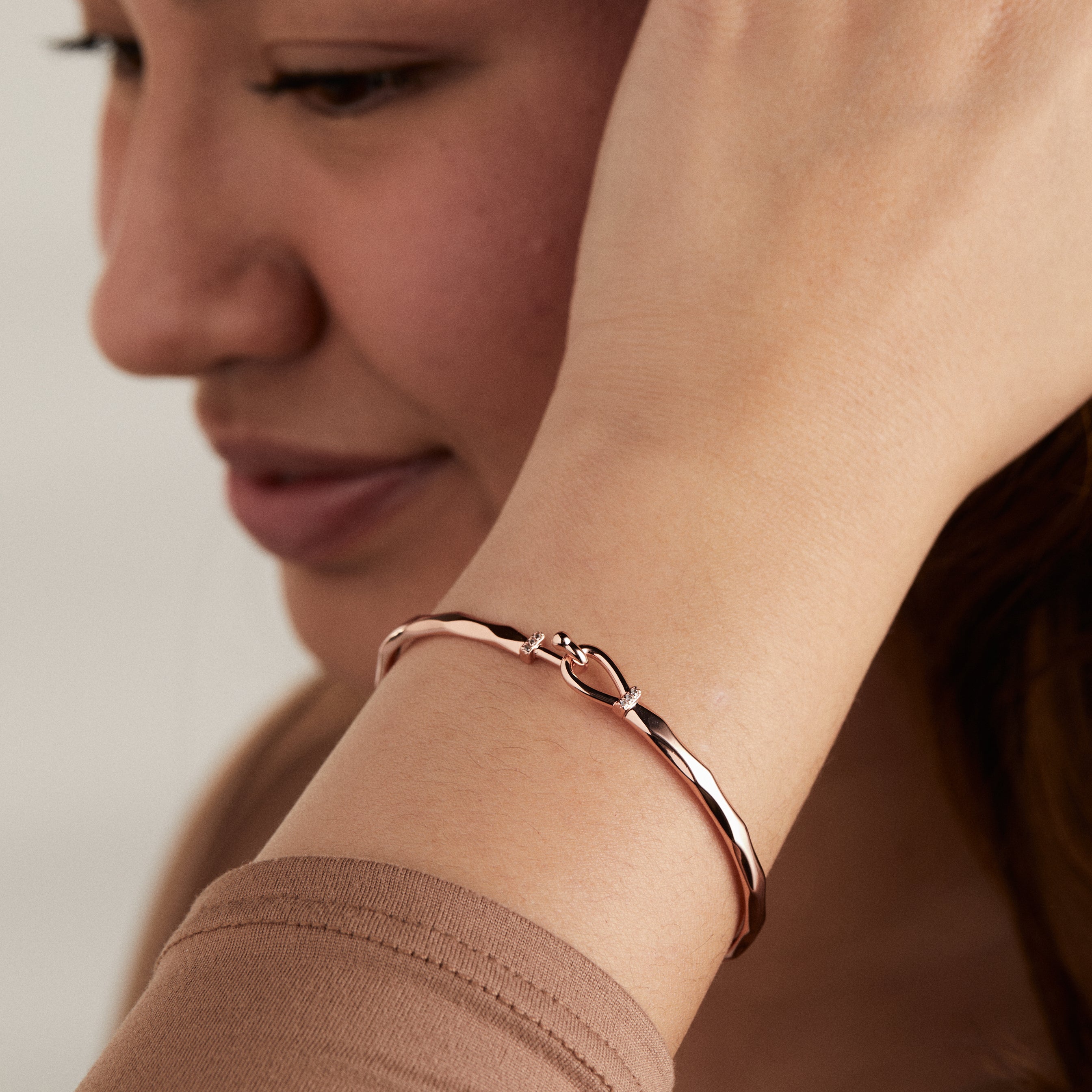 Faceted Hook Tension Bracelet, Bracelets, $ 28.00, A Moment Of Now™