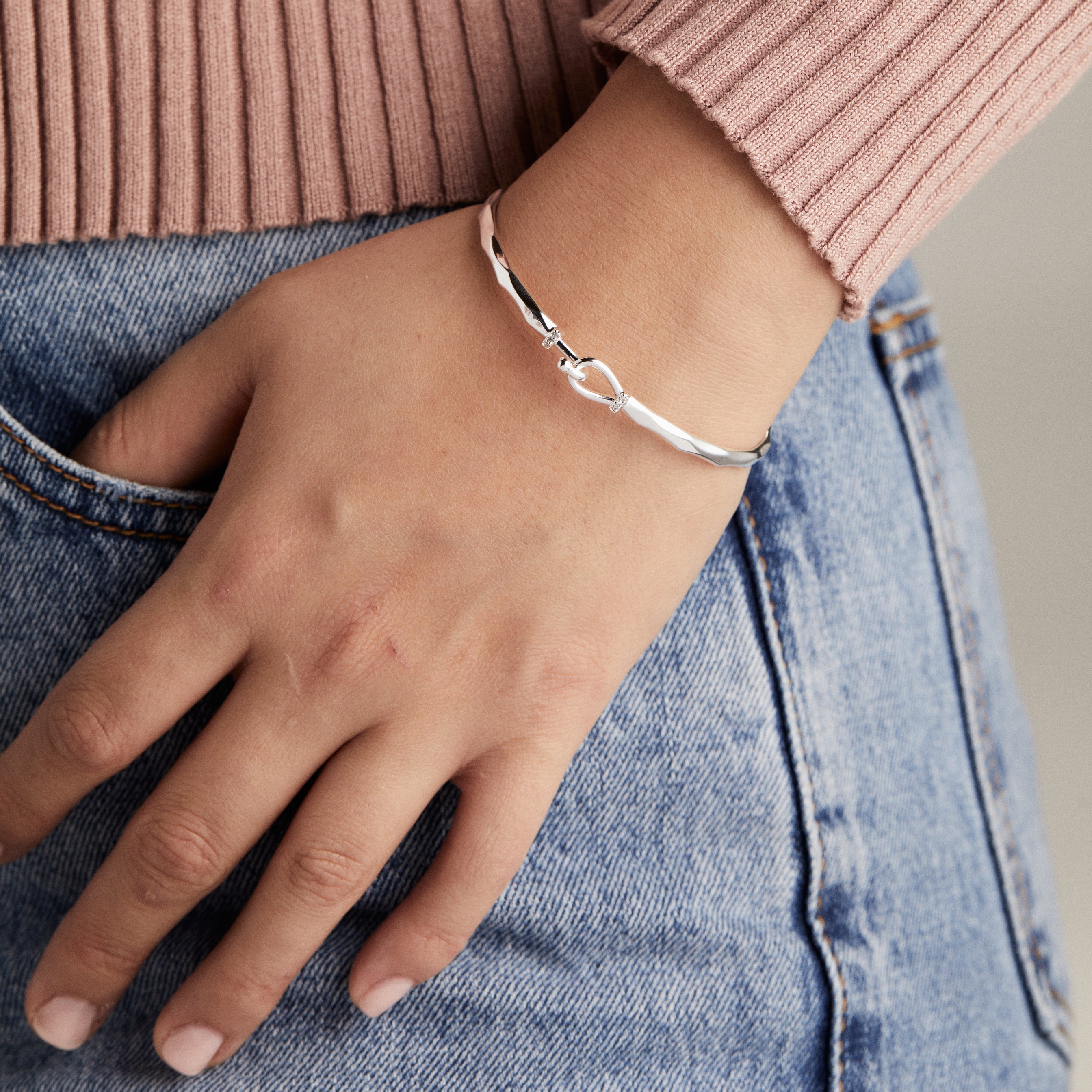 Faceted Hook Tension Bracelet, Bracelets, $ 28.00, A Moment Of Now™