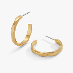Faceted Hoop Earrings, Earrings, $ 11.90, A Moment Of Now™