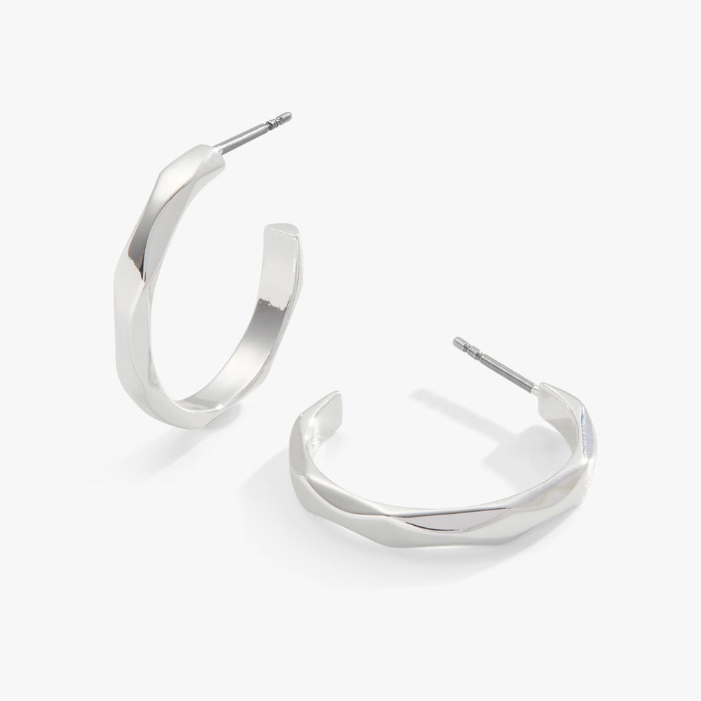 Faceted Hoop Earrings, Earrings, $ 11.90, A Moment Of Now™