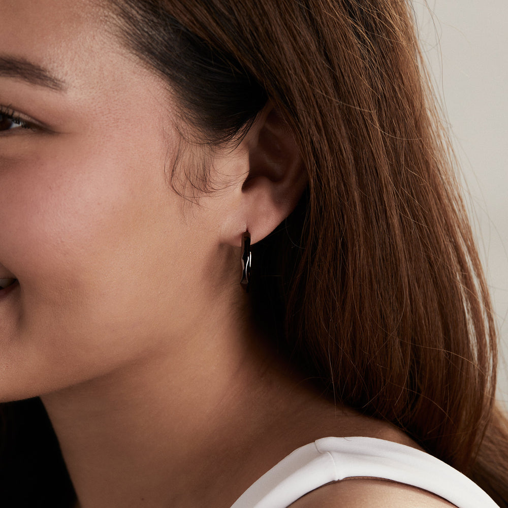 Faceted Hoop Earrings, Earrings, $ 11.90, A Moment Of Now™
