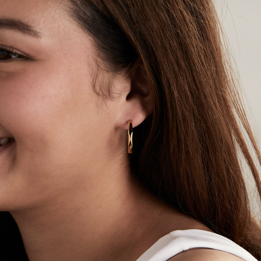 Faceted Hoop Earrings, Earrings, $ 11.90, A Moment Of Now™