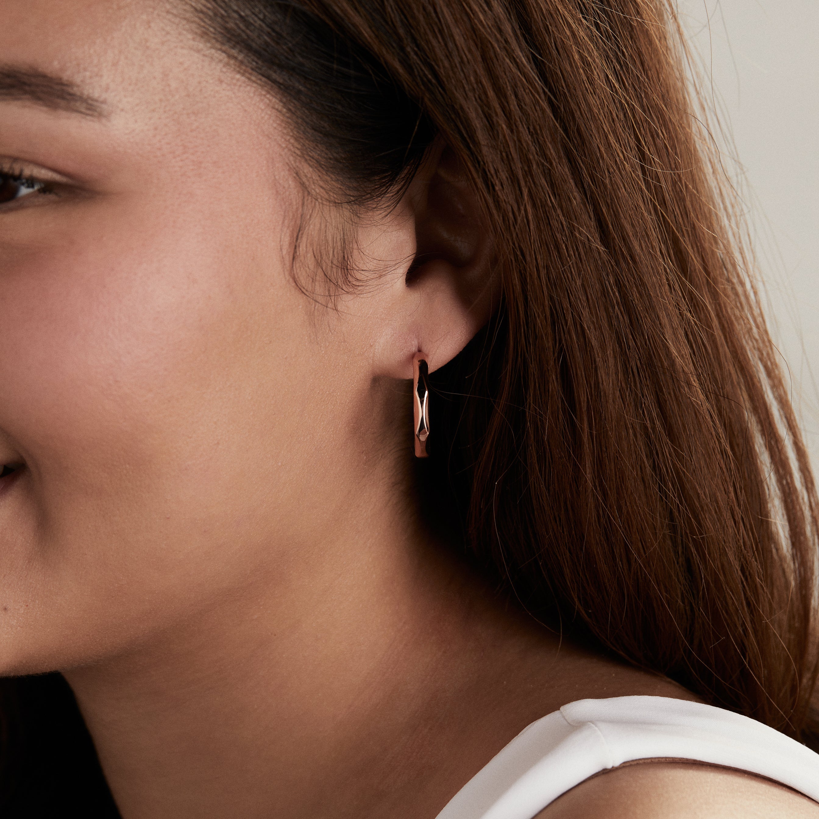 Faceted Hoop Earrings, Earrings, $ 11.90, A Moment Of Now™