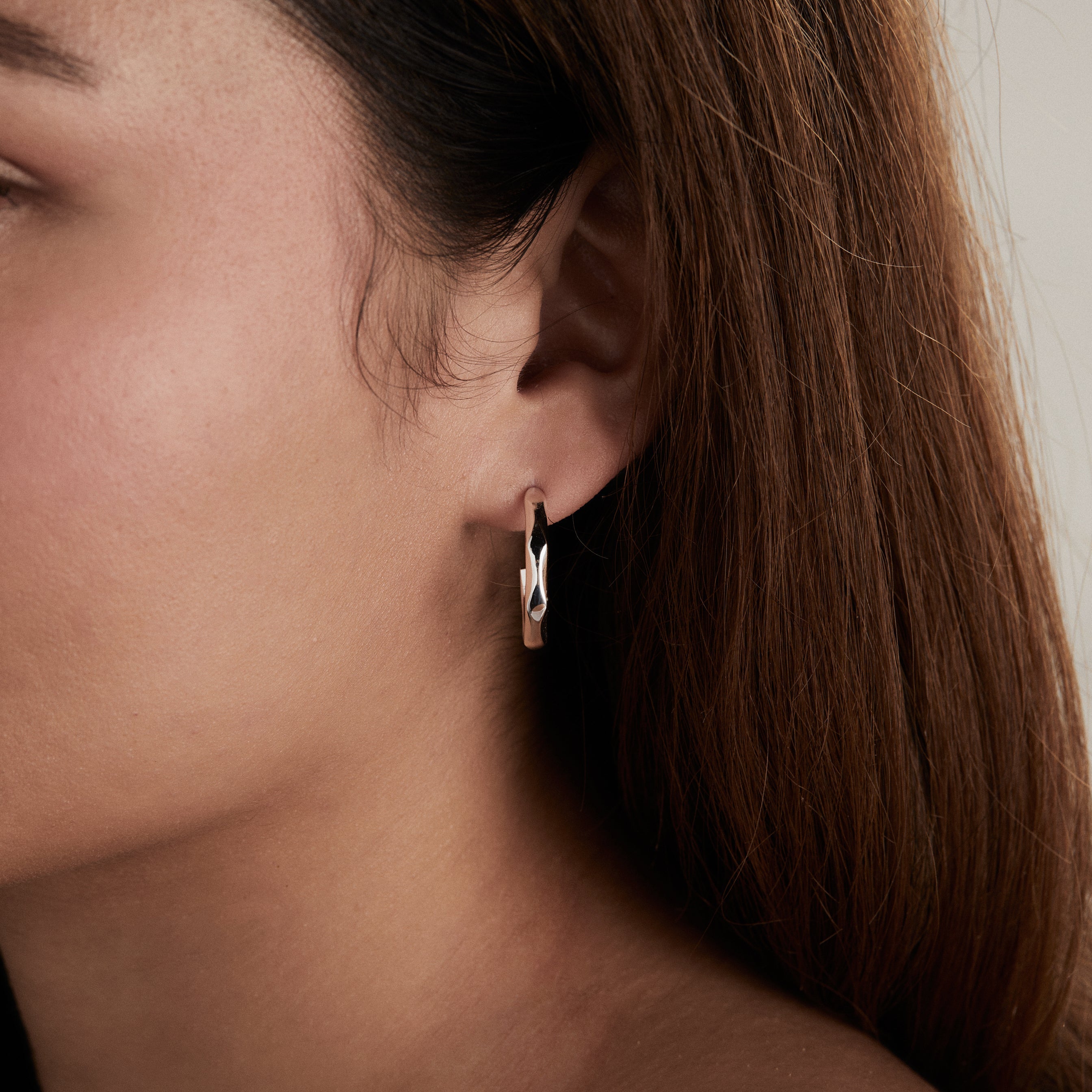 Faceted Hoop Earrings, Earrings, $ 11.90, A Moment Of Now™