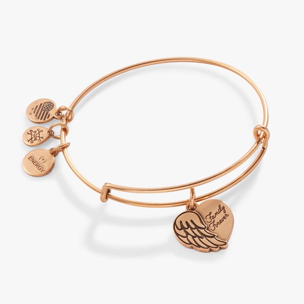 'Family Forever' Angel Wing Heart Charm Bangle, Bracelets, $ 28.00, A Moment Of Now™