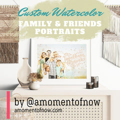 Custom Digital Watercolor Family & Friends Portrait | Watercolor Portrait | Custom Housewarming Gift, A Moment Of Now, A Moment Of Now