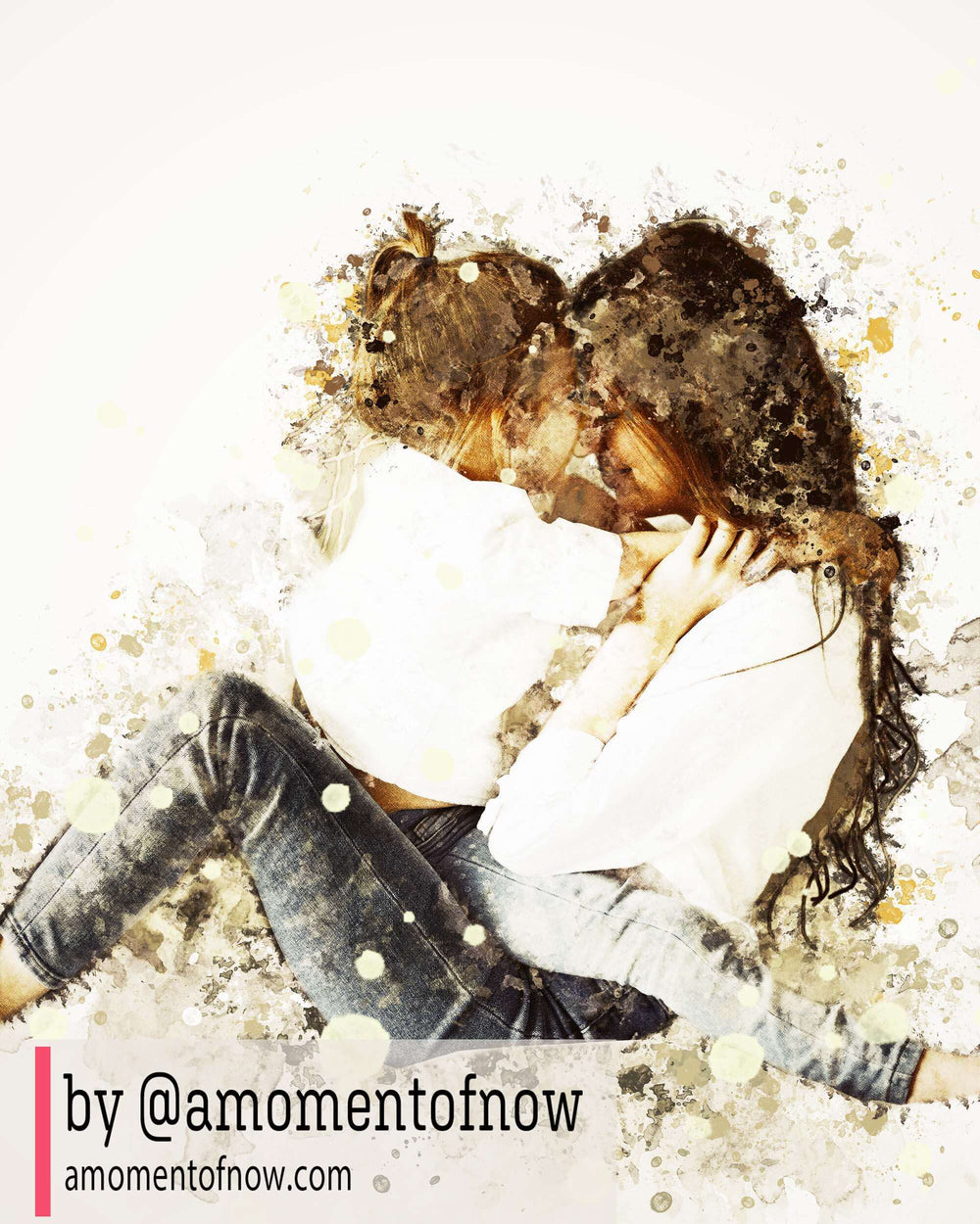 Custom Digital Watercolor Family & Friends Portrait | Watercolor Portrait | Custom Housewarming Gift, Custom Portraits, $ 20.00, A Moment Of Now™