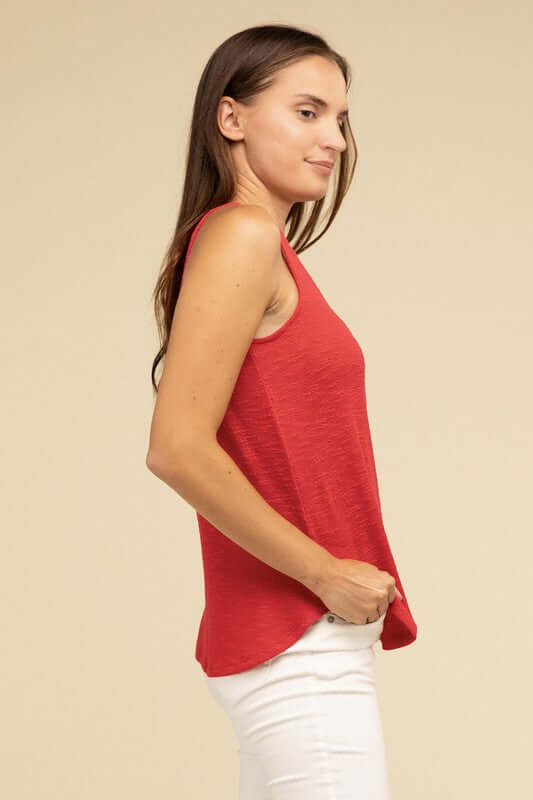 Solid V Neck Sleeveless Cami Tank Top, ZENANA, $ 19.95