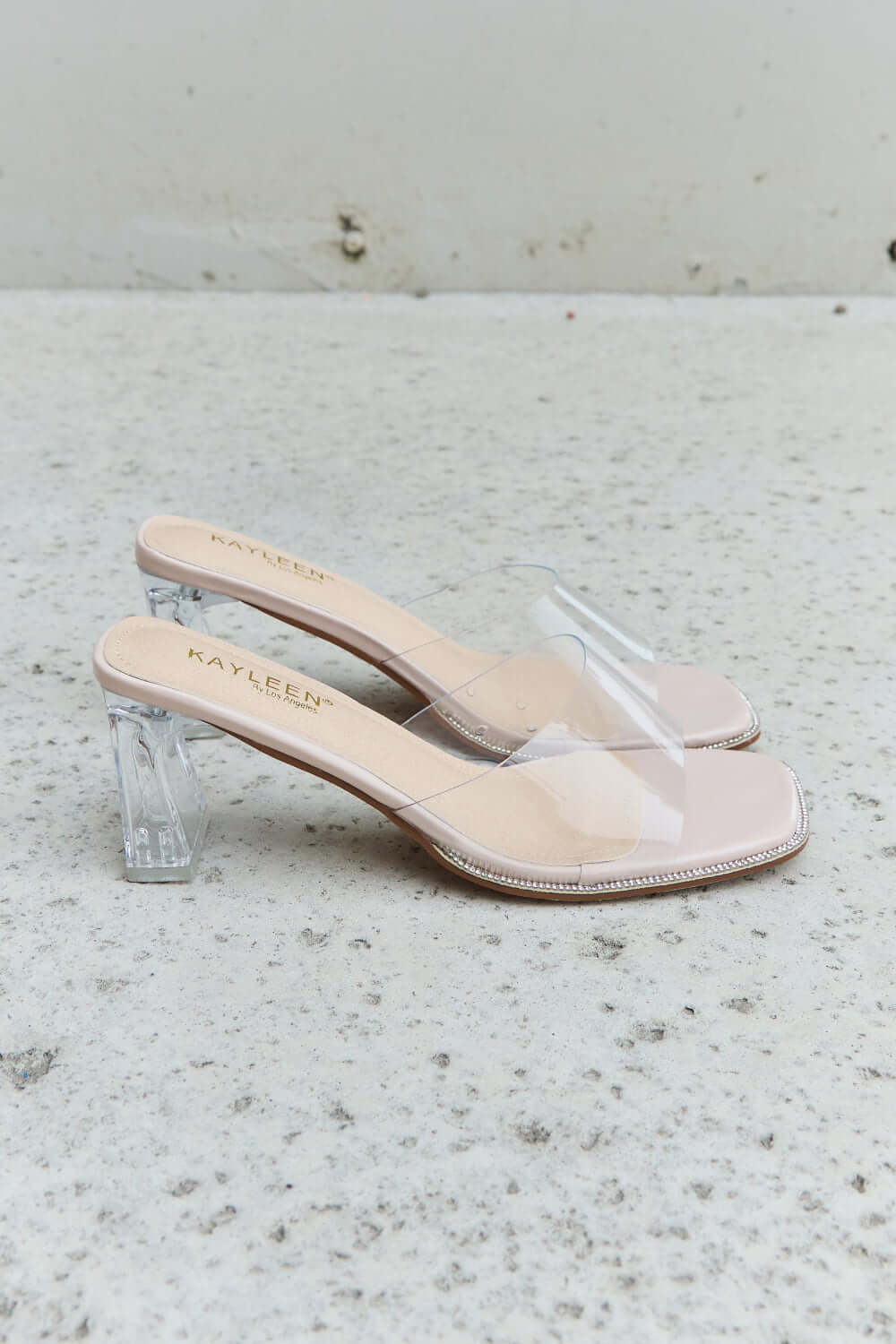 Make Myself Clear Strap Mule Block Heels Sandals, DDK, $ 39.00