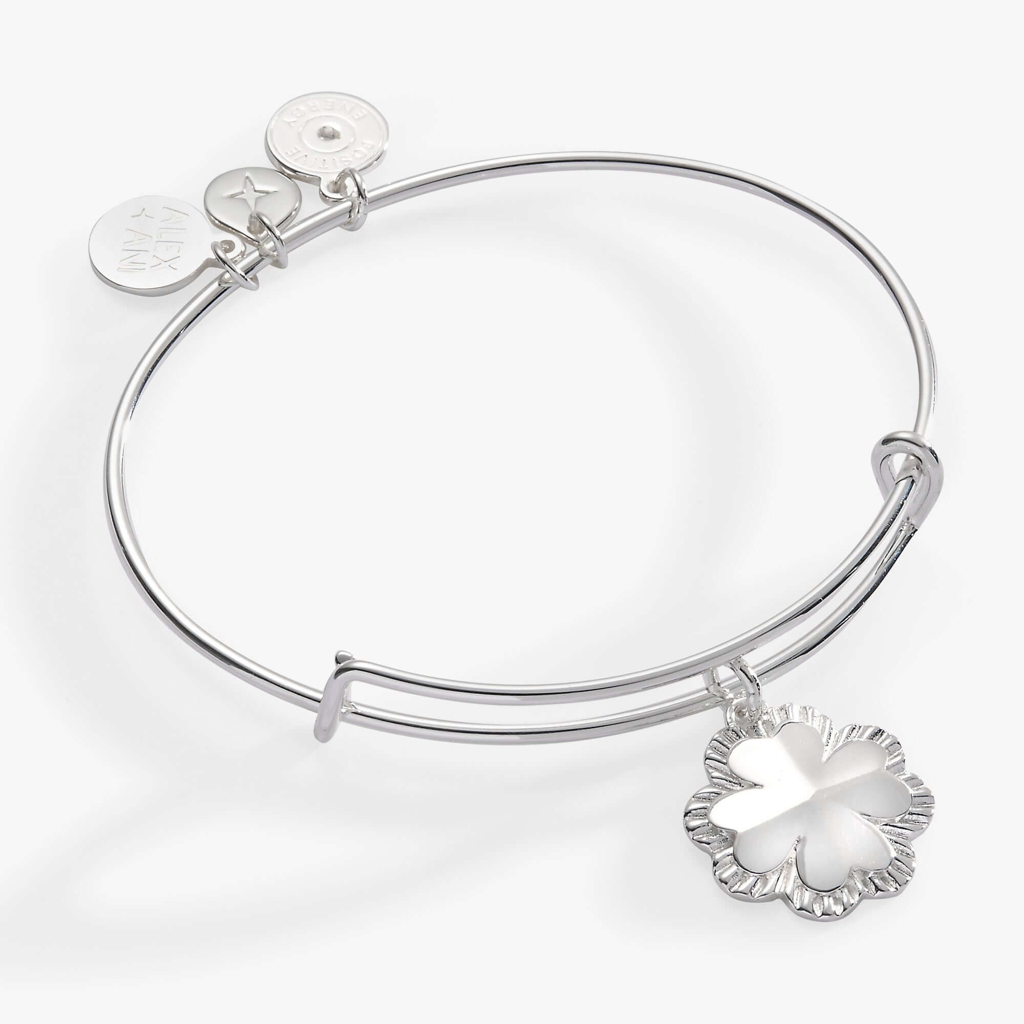 Four-Leaf Clover Charm Bangle, Bracelets, $ 28.00, A Moment Of Now™