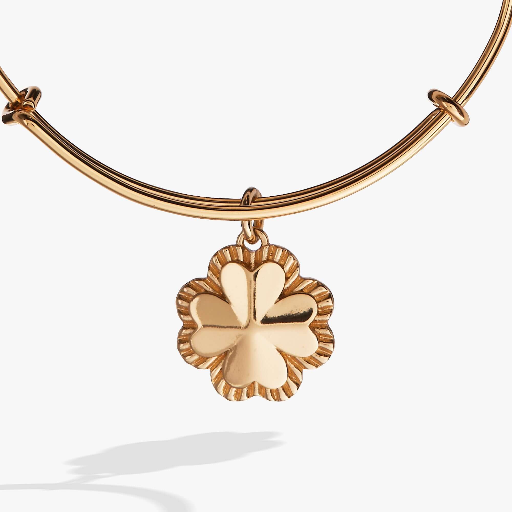 Four-Leaf Clover Charm Bangle, Bracelets, $ 28.00, A Moment Of Now™