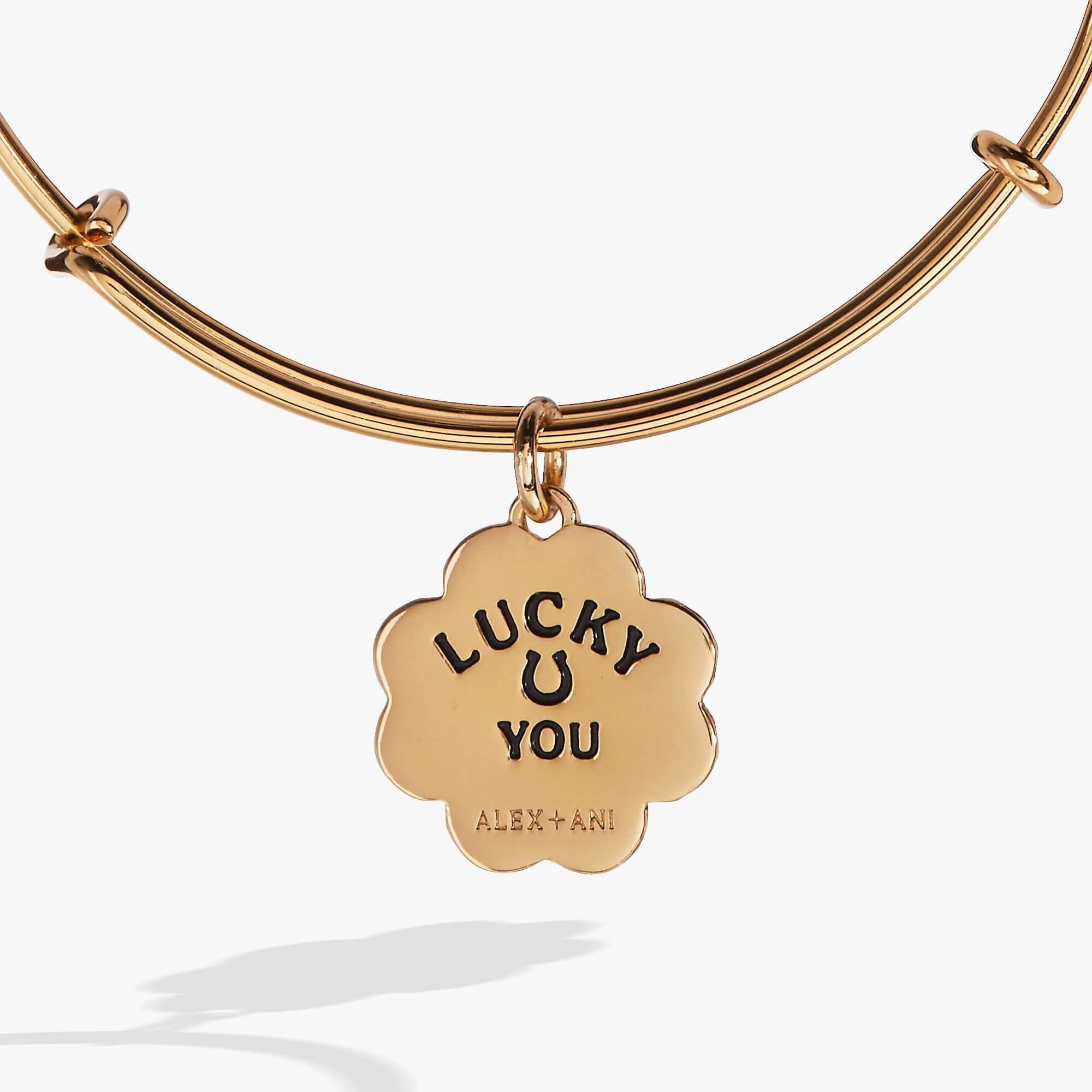 Four-Leaf Clover Charm Bangle, Bracelets, $ 28.00, A Moment Of Now™