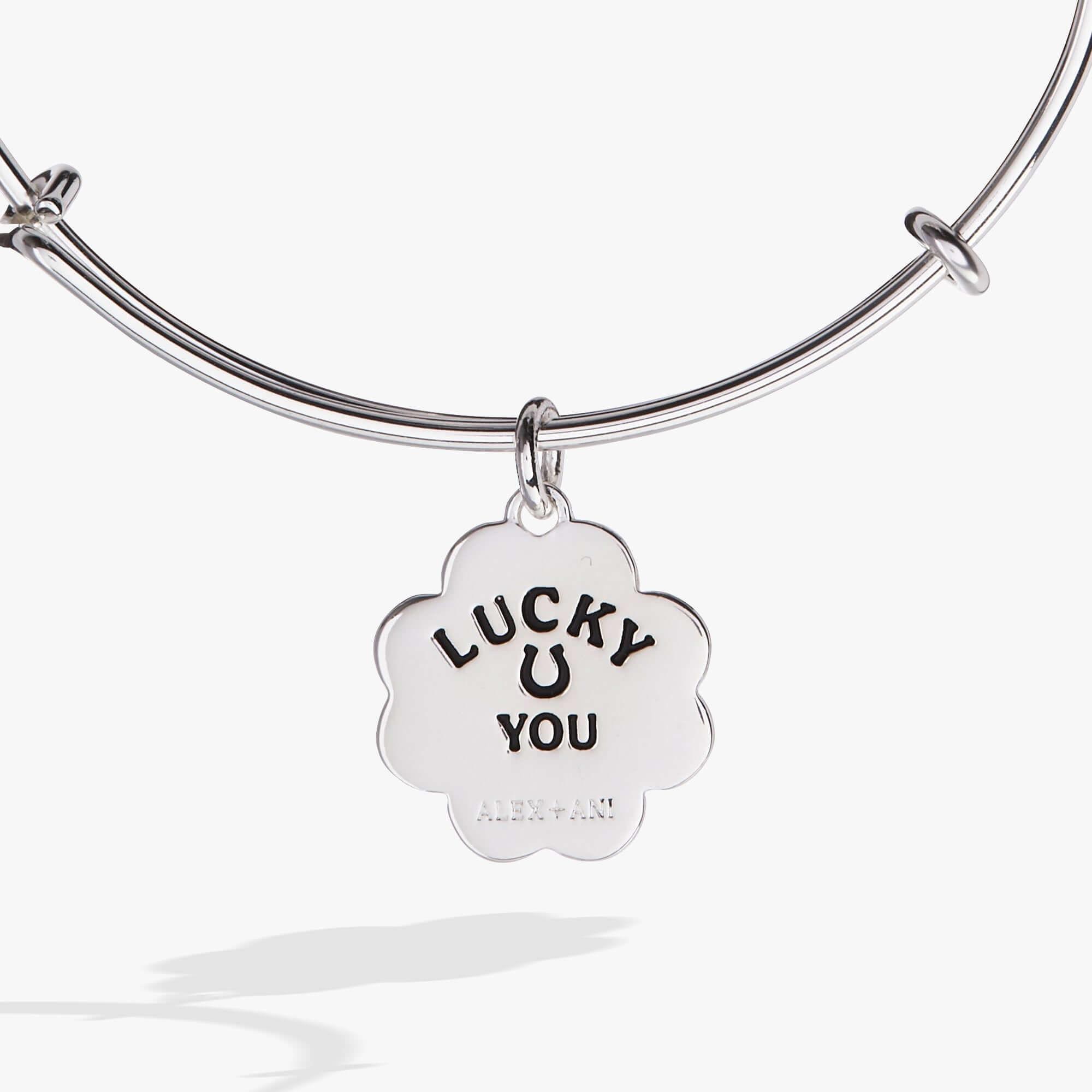 Four-Leaf Clover Charm Bangle, Bracelets, $ 28.00, A Moment Of Now™