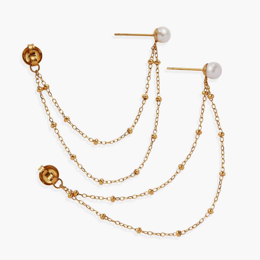 Freshwater Pearl Front-and-Back Earrings, Earrings, $ 23.90, A Moment Of Now™