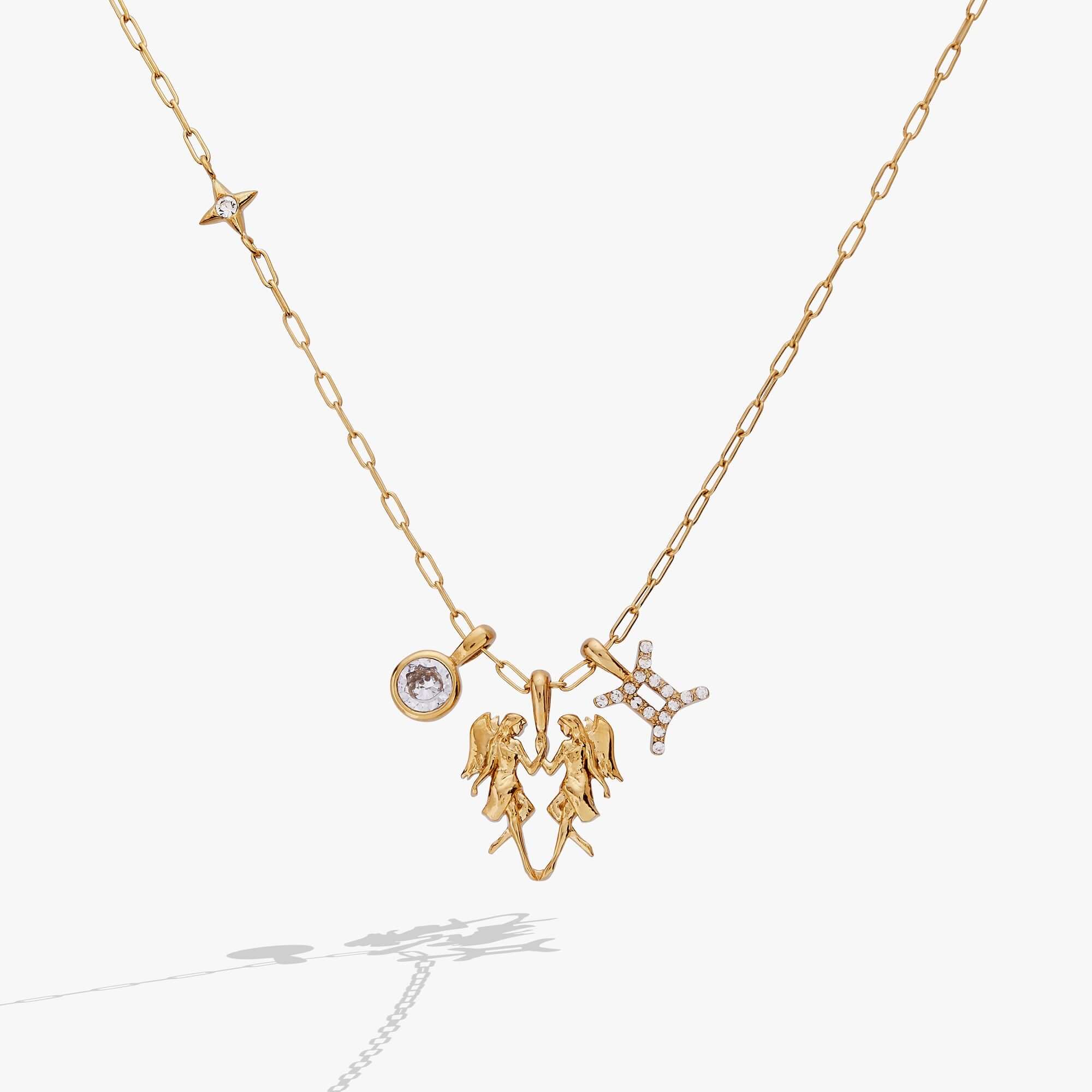 Gemini Zodiac Charm Cluster Necklace, Necklaces, $ 54.00, A Moment Of Now™