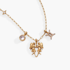 Gemini Zodiac Charm Cluster Necklace, Necklaces, $ 54.00, A Moment Of Now™