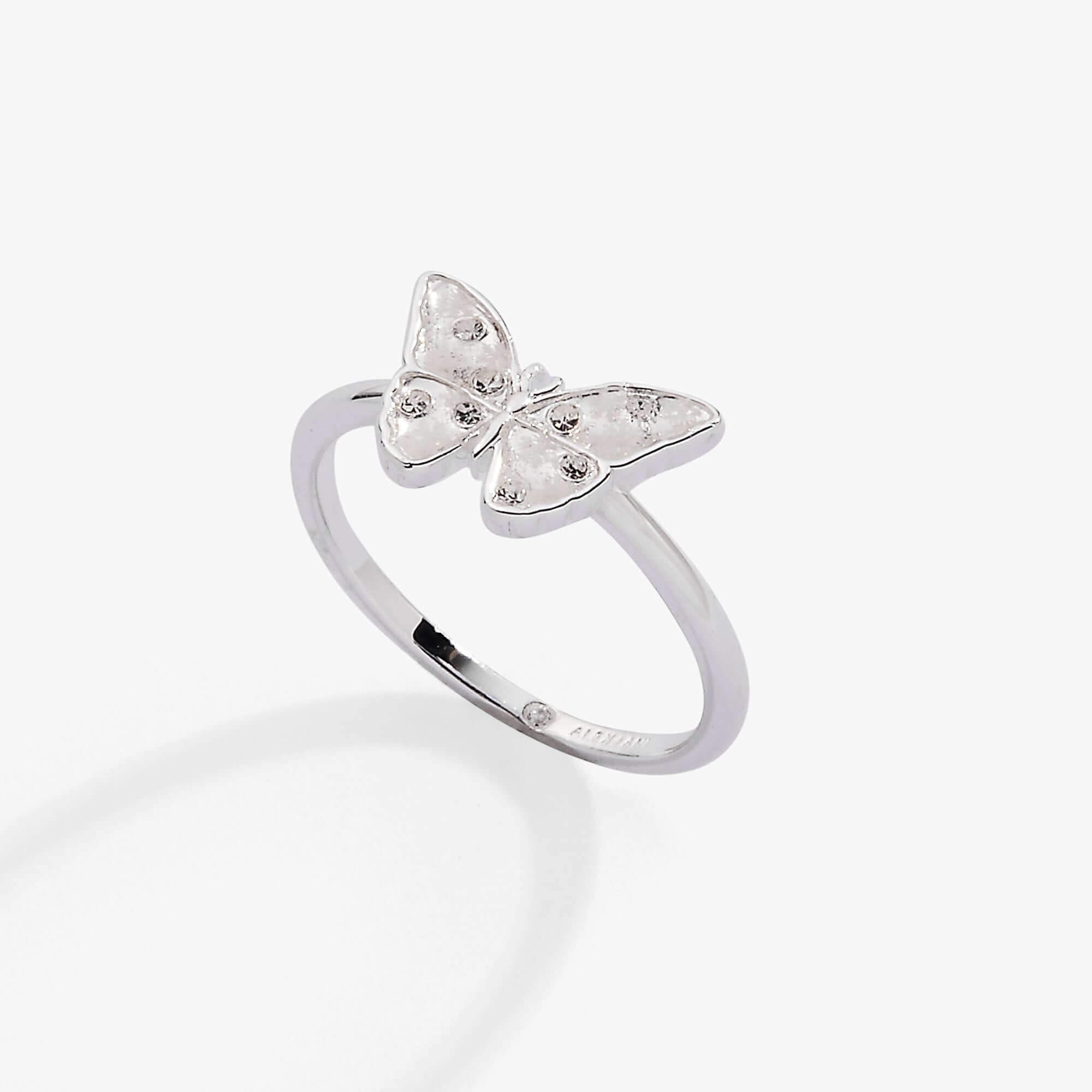 Glass Butterfly Statement Ring