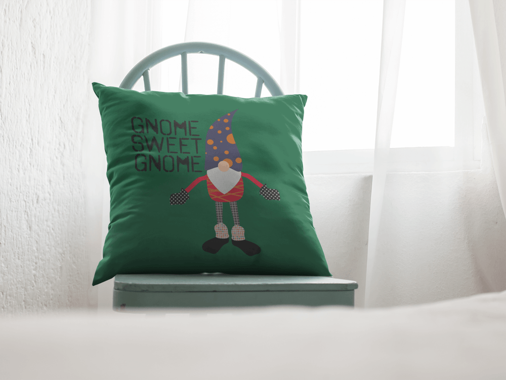 Gnome Sweet Gnome Christmas Holiday Decorative Throw Pillow Cushion, Throw Pillows, $ 45.00, A Moment Of Now™