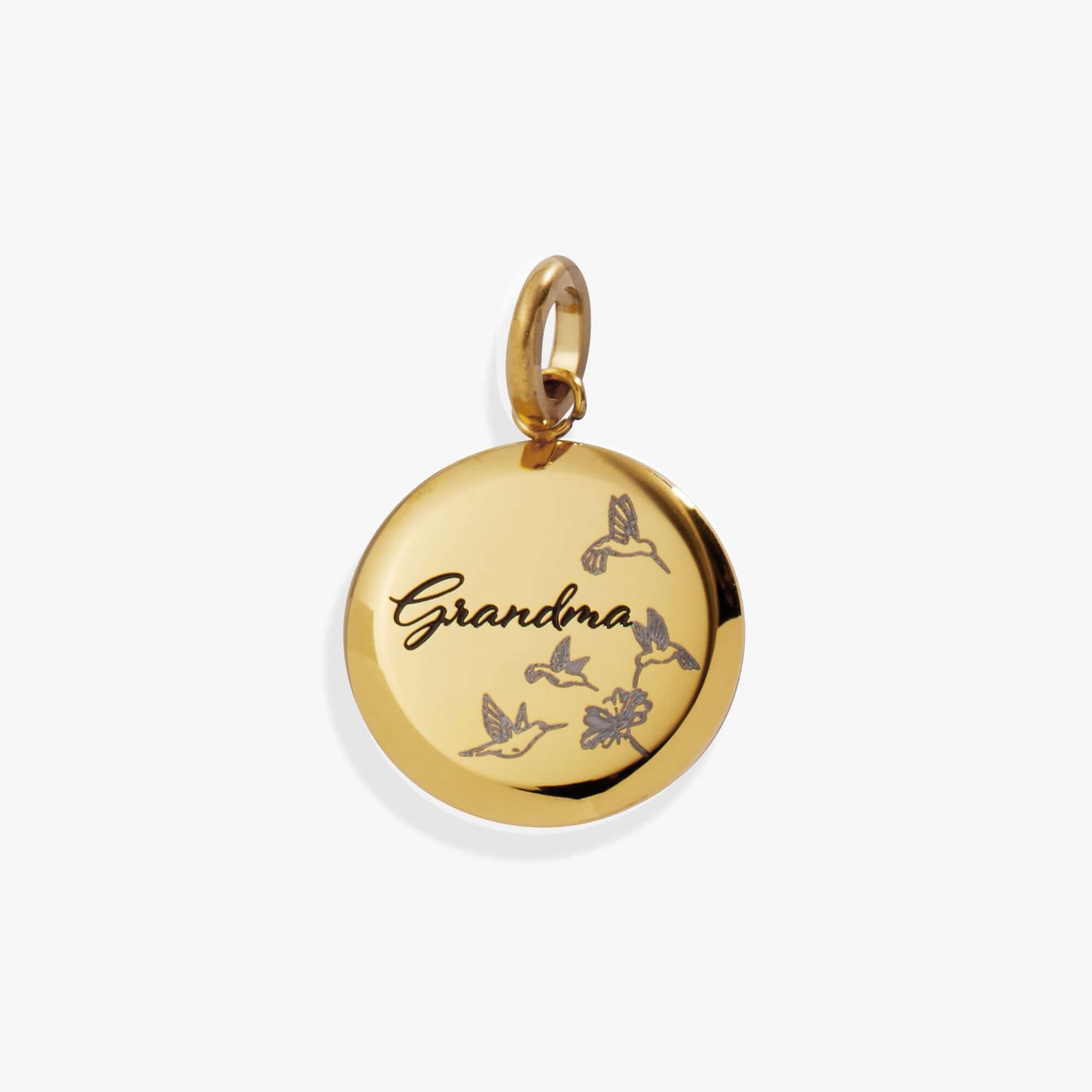 Grandma Hummingbird Disc Charm, Charms & Pendants, $ 18.00, A Moment Of Now™