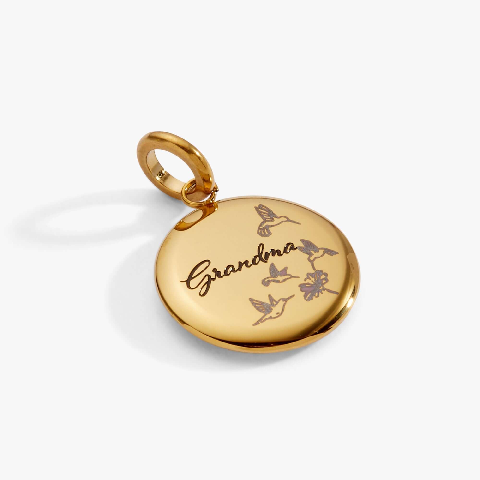 Grandma Hummingbird Disc Charm, Charms & Pendants, $ 18.00, A Moment Of Now™