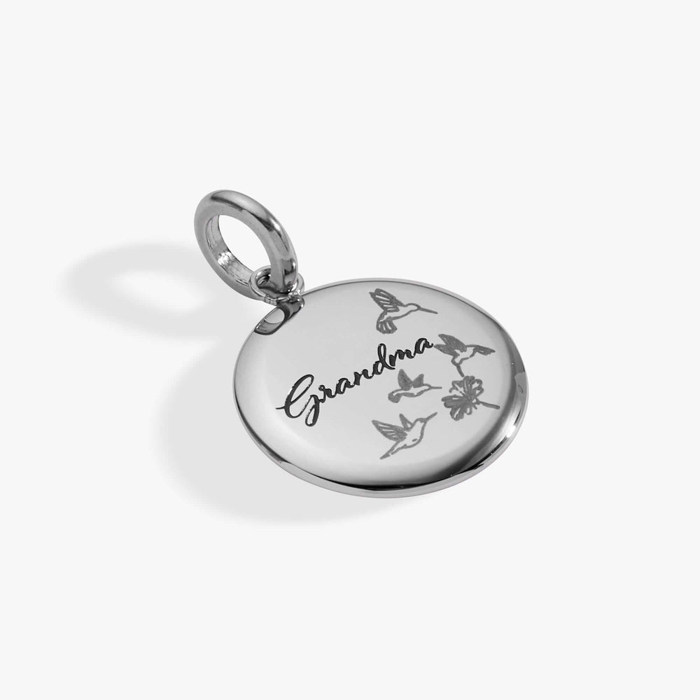 Grandma Hummingbird Disc Charm, Charms & Pendants, $ 18.00, A Moment Of Now™