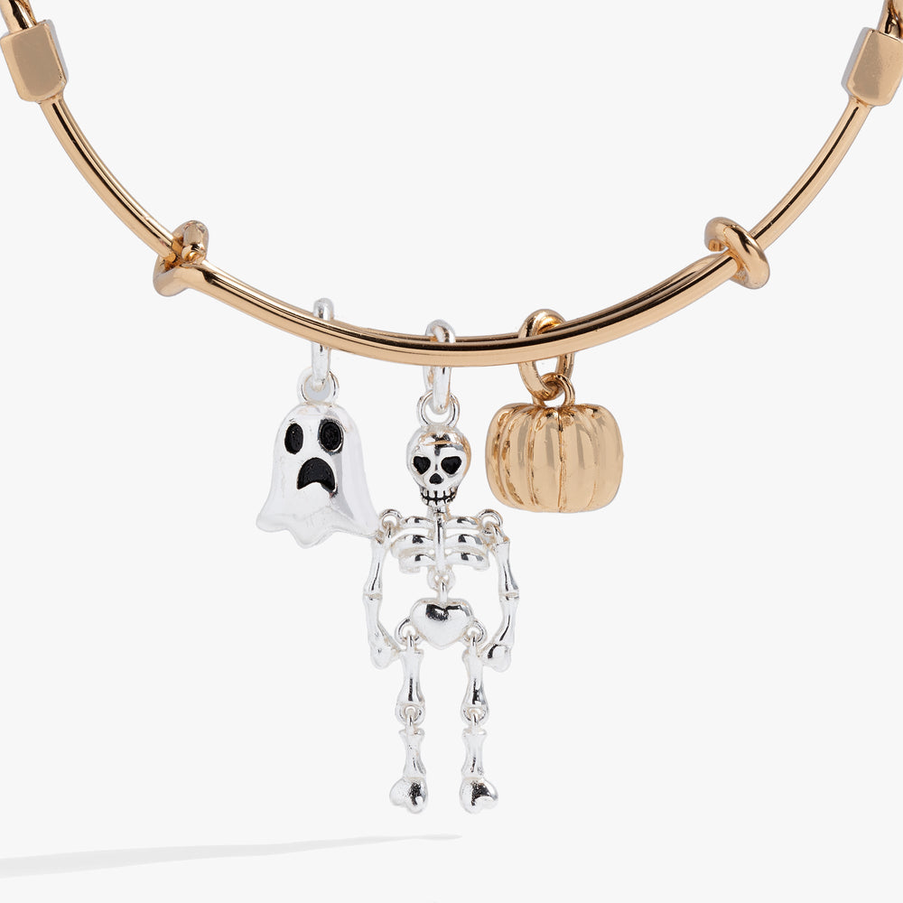 Ghost, Skeleton and Pumpkin Trio Charm Bangle, Bracelets, $ 38.00, A Moment Of Now™