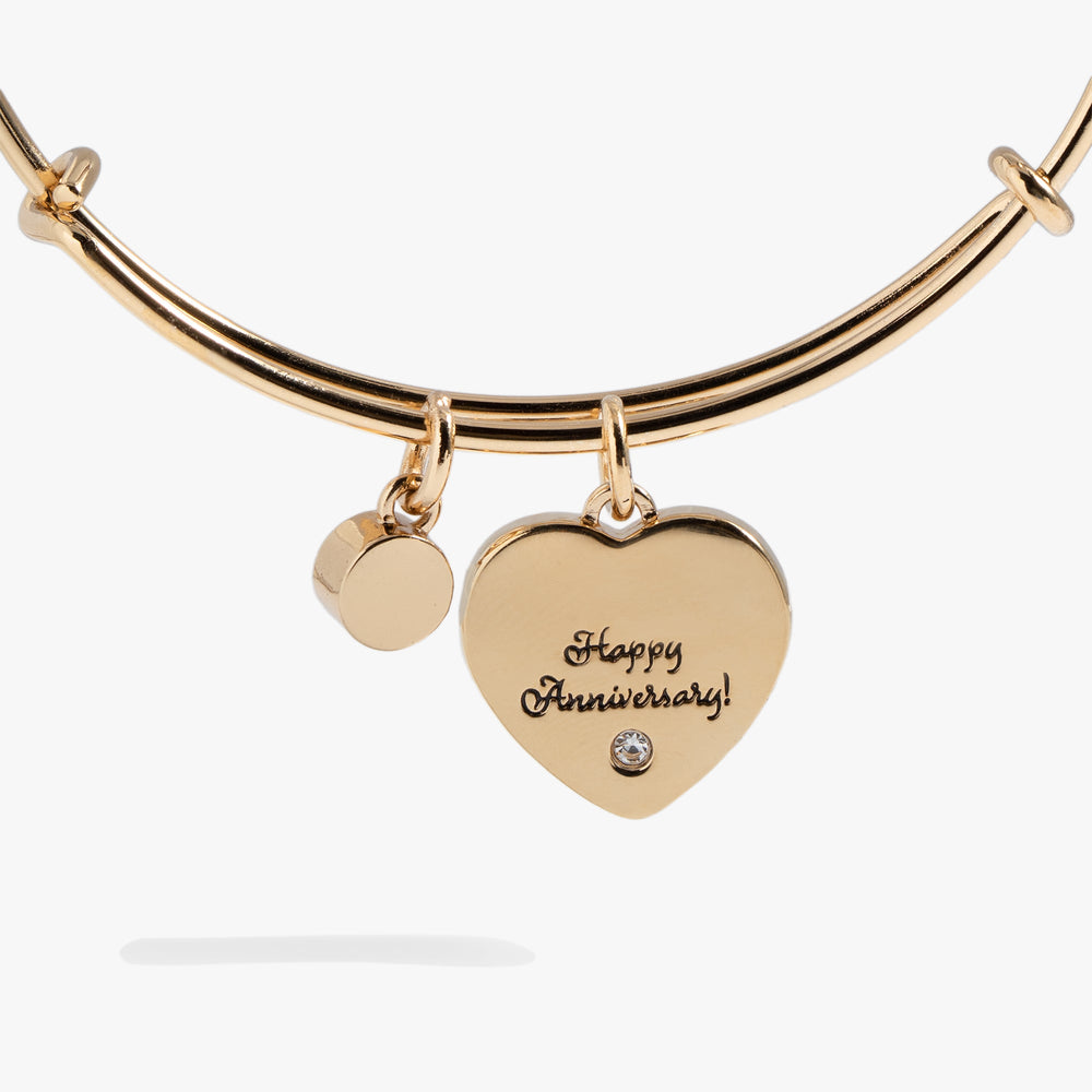 Mother of Pearl Heart Anniversary Bangle, Bracelets, $ 16.90, A Moment Of Now™