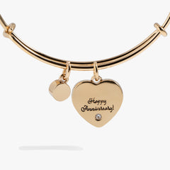 Mother of Pearl Heart Anniversary Bangle, Bracelets, $ 16.90, A Moment Of Now™