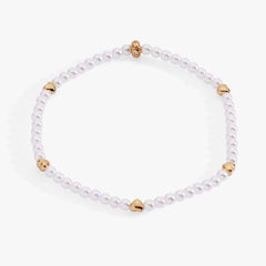 Heart and Pearl Stretch Bracelet