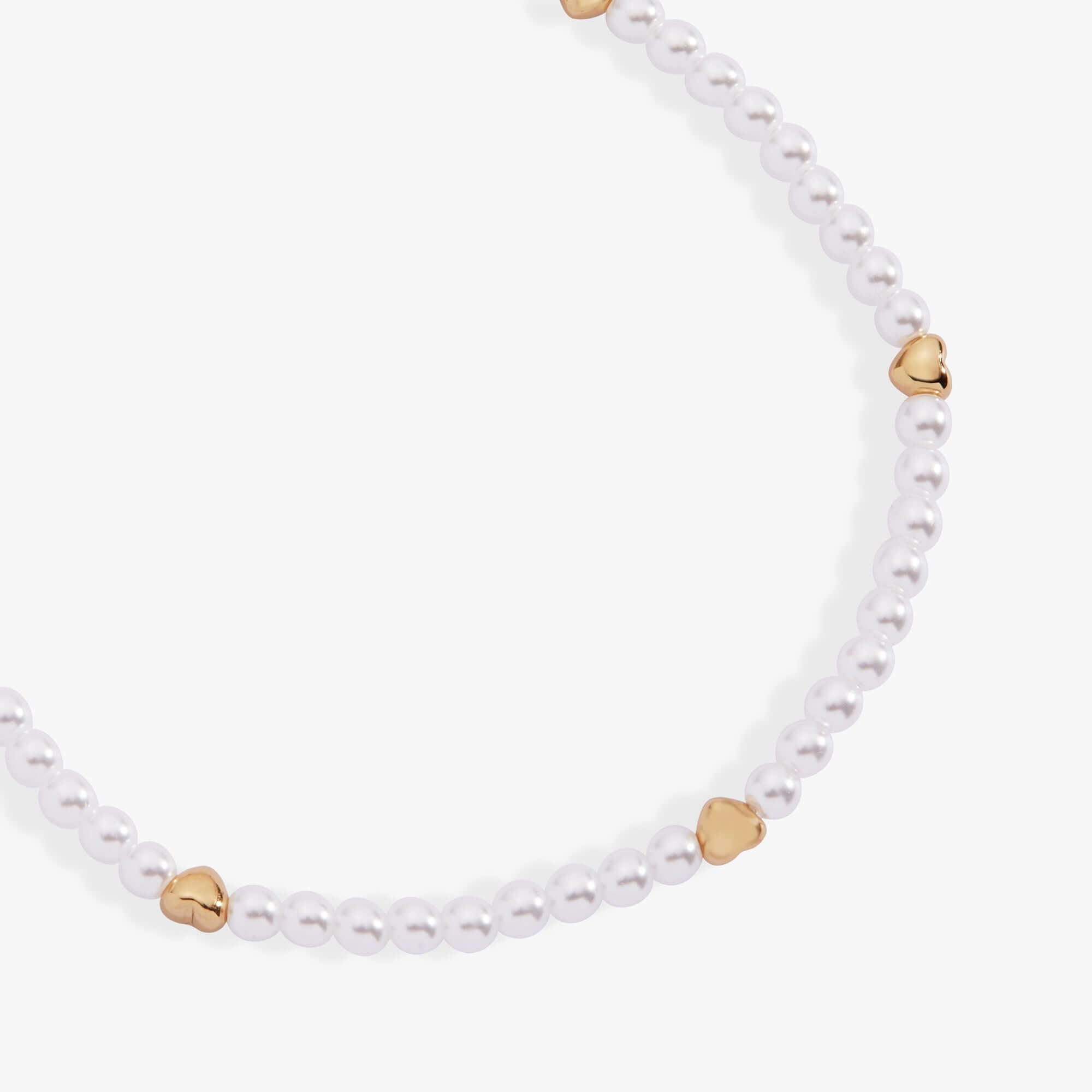 Heart and Pearl Stretch Bracelet
