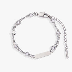Heart Chain Double Strand Bracelet, Bracelets, $ 38.00, A Moment Of Now™