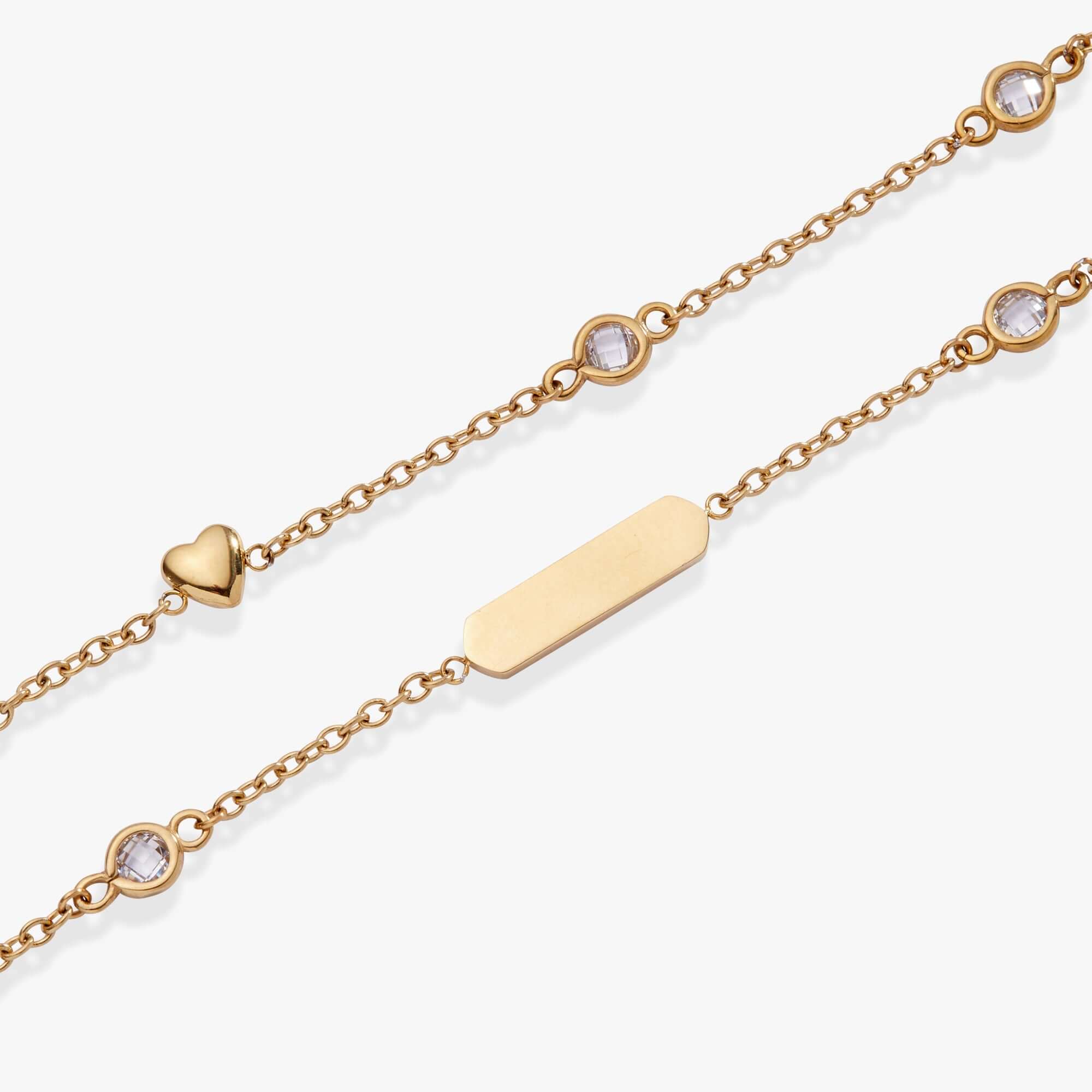 Heart Chain Double Strand Bracelet, Bracelets, $ 38.00, A Moment Of Now™