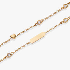 Heart Chain Double Strand Bracelet, Bracelets, $ 38.00, A Moment Of Now™