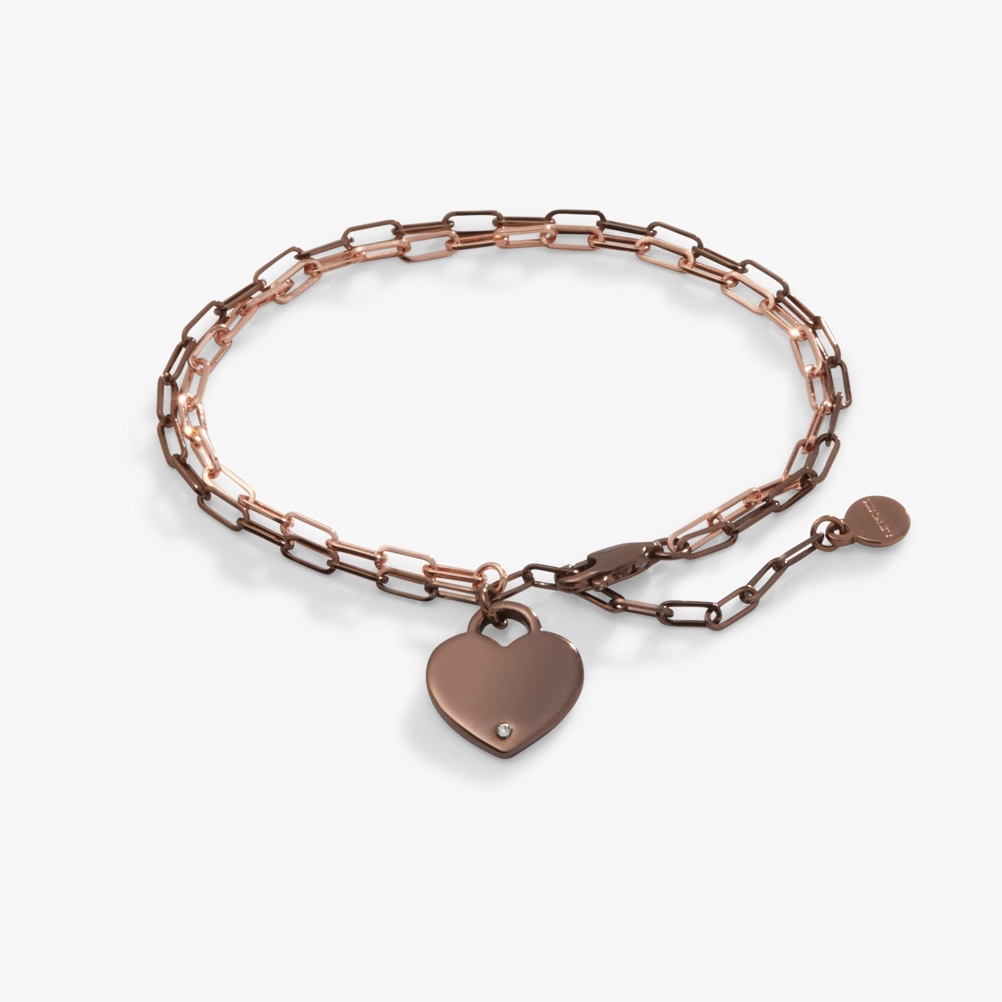 Heart Charm Double Paperclip Chain Bracelet, Bracelets, $ 28.00, A Moment Of Now™