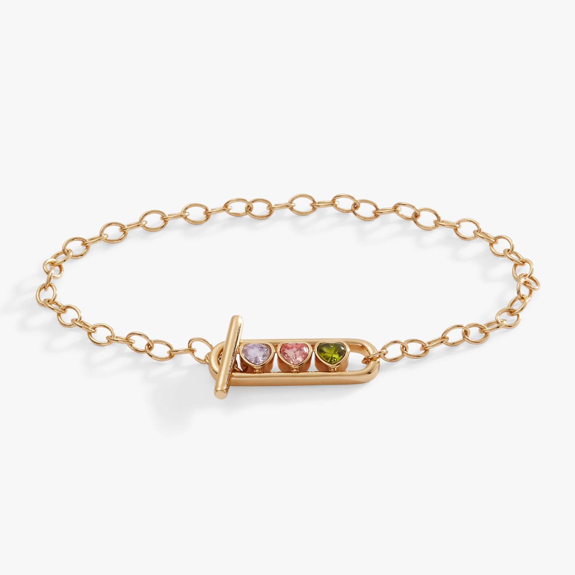 Heart Crystal Toggle Bracelet, Bracelets, $ 18.90, A Moment Of Now™