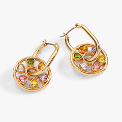 Heart Crystal Wheel Hoop Earrings, Earrings, $ 18.90, A Moment Of Now™