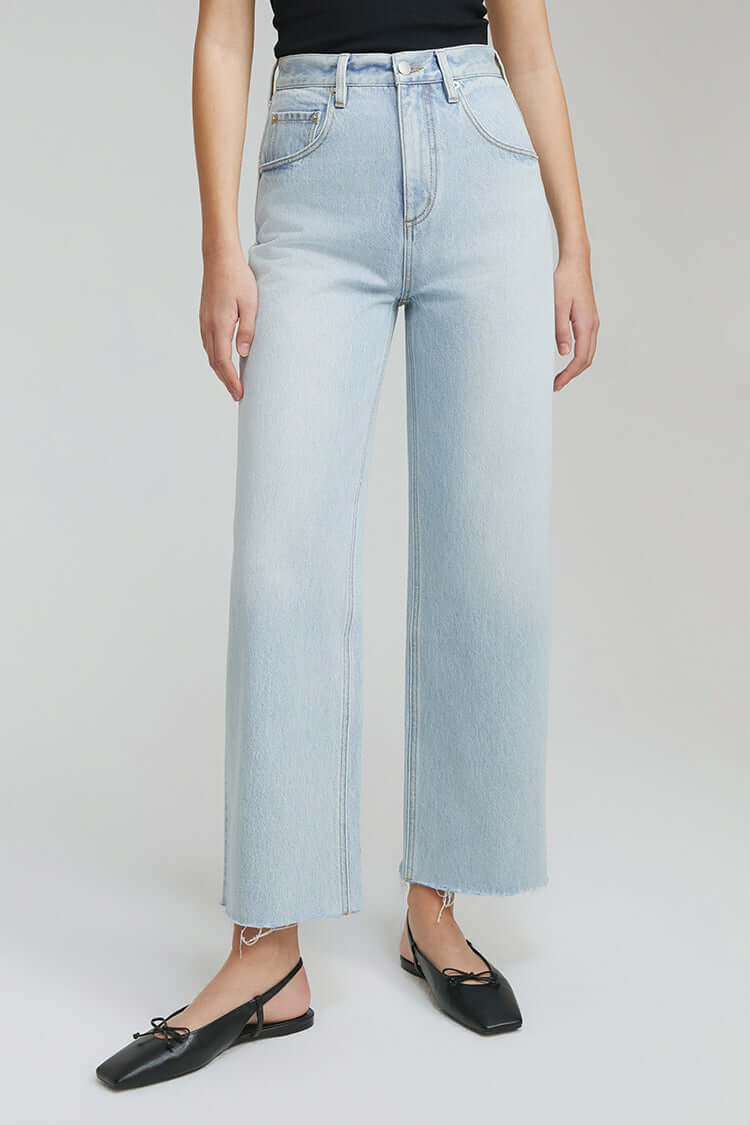 Moon Curve Raw Hem Crop Jeans | Hey Joanie – Wide-Leg Denim, Jeans, $ 128.00, A Moment Of Now™
