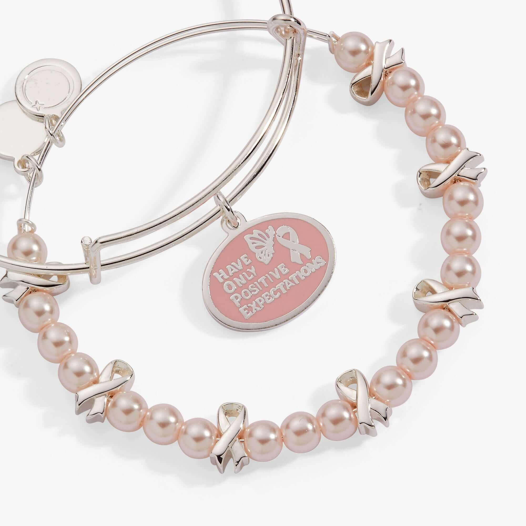 'HOPE' Breast Cancer Awareness Charm Bangle Set of 2, Bracelets, $ 68.00, A Moment Of Now™