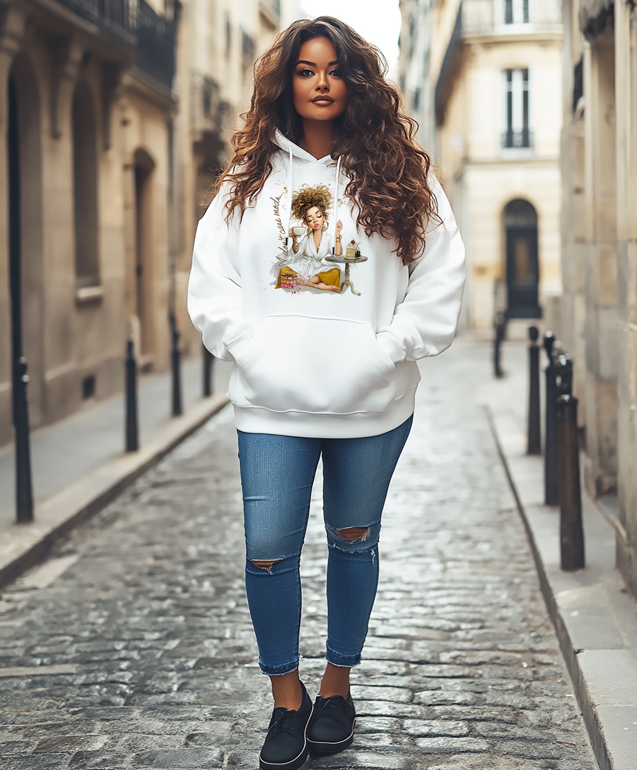 I Don't Care Mode Illustration Graphic Hoodie  | We Do Not Care Club Hoodie