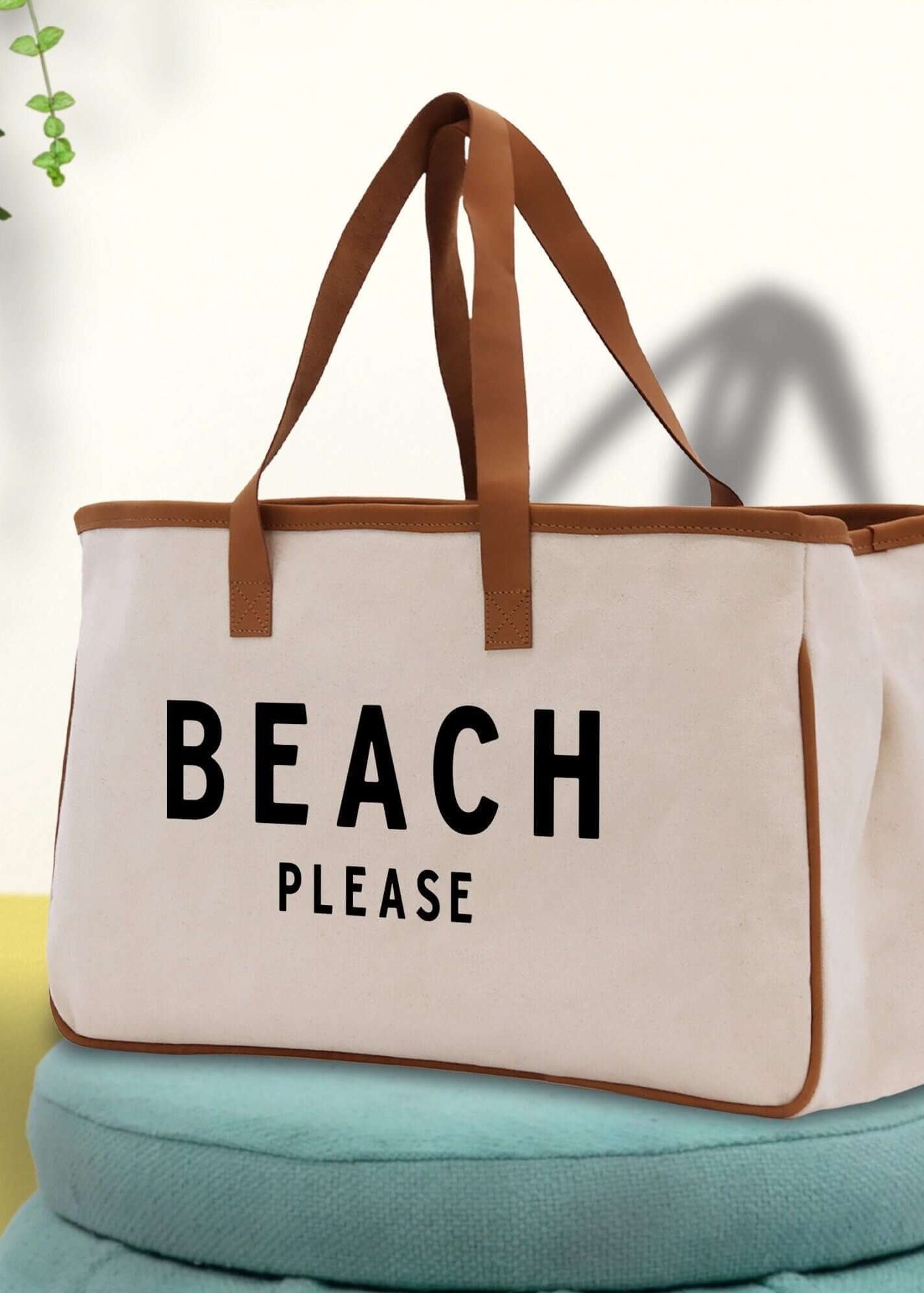 Beach Please Large Chic Tote Weekender Beach Bag