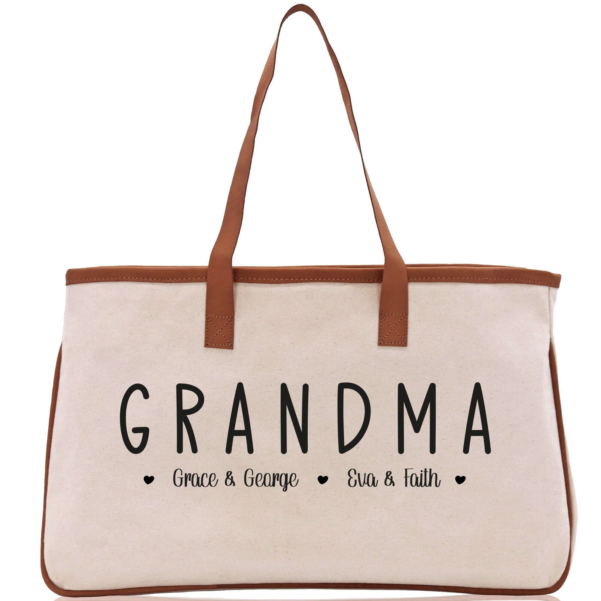 Grandma Grandchild Kids Names Custom Grandma Tote Bag Grandma's Getaway Bag Personalized Grandma Gift Bag Shopping Bag Mother Day Gift