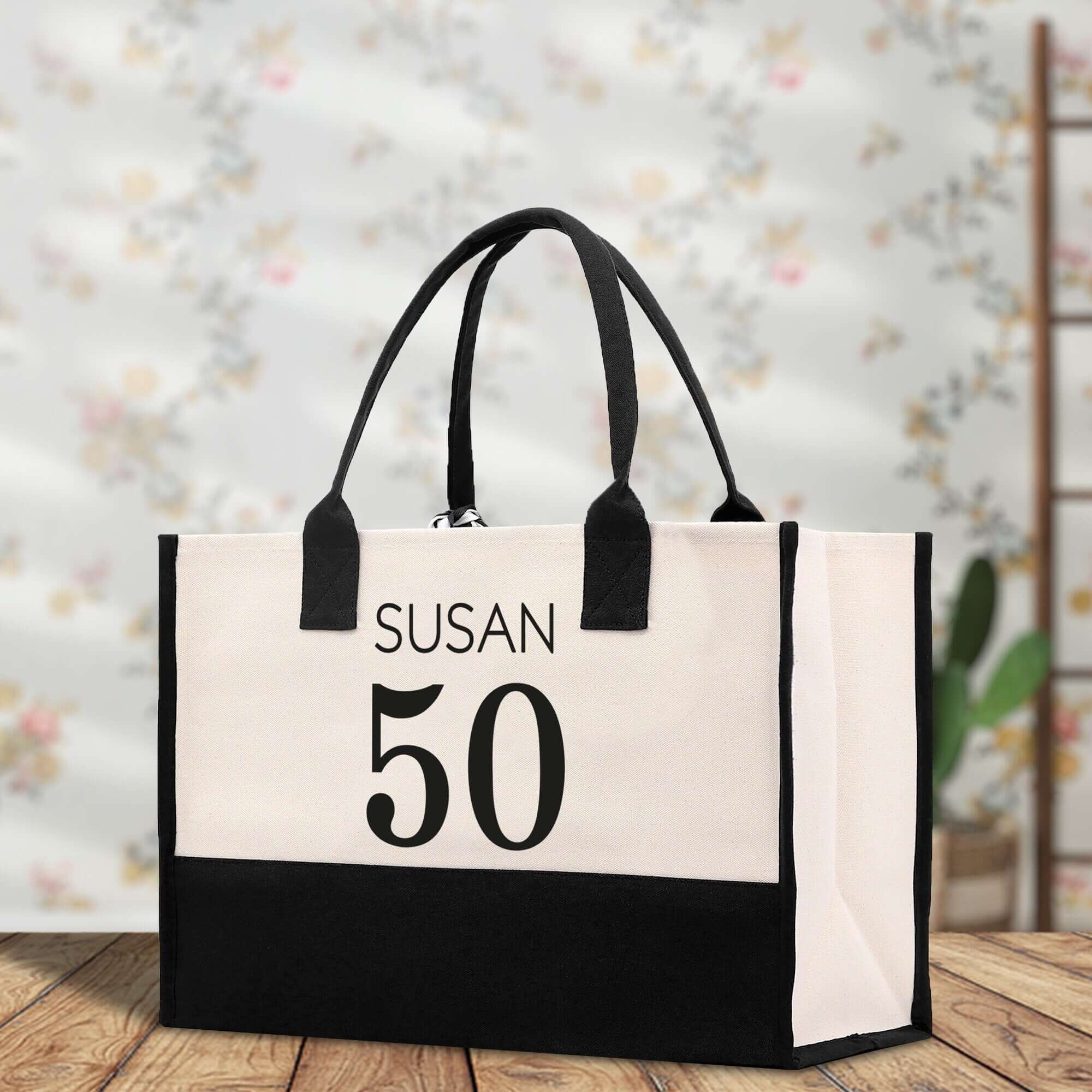 Custom Limited Edition Birthday 1973 Cotton Canvas Tote Bag 50th Birthday Gift For Women Personalized 50th Birthday Celebration Party Gift