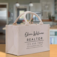 Realtor Tote Bag Personalized Business Tote Bag Custom Real Estate Agent Gift Bulk Business Logo Realtor Swag Real Estate Tote Bag