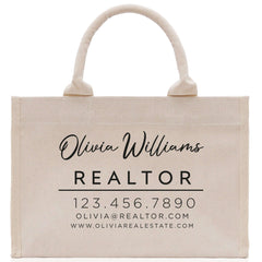 Realtor Tote Bag Personalized Business Tote Bag Custom Real Estate Agent Gift Bulk Business Logo Realtor Swag Real Estate Tote Bag